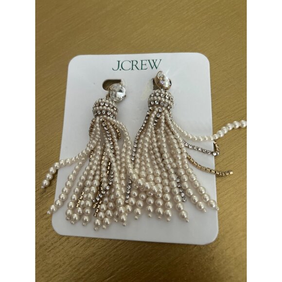 J Crew Crystal ball tassel earrings BT290 - Picture 2 of 3
